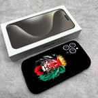 جراب هاتف علم أفغانستان لهواتف آيفون 17,16,15,14,13,12,Pro,Max,Plus,E,SE4,Air,Mini أسود ناعم