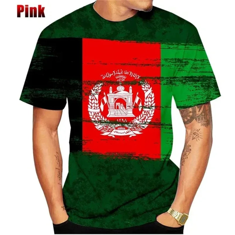 3D Print Afghanistan Flag T-Shirt