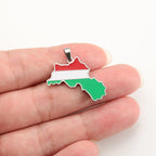 Colorful Kurdistan Map Flag Necklace Earring Keychain