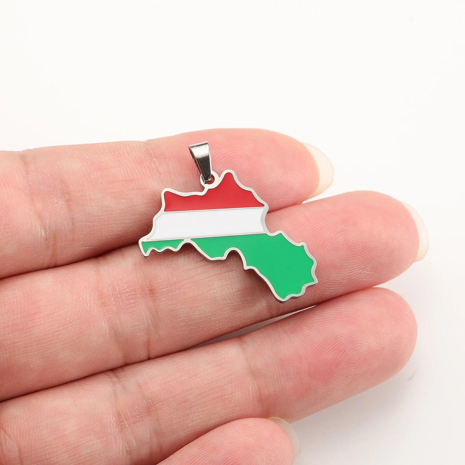 Colorful Kurdistan Map Flag Necklace Earring Keychain