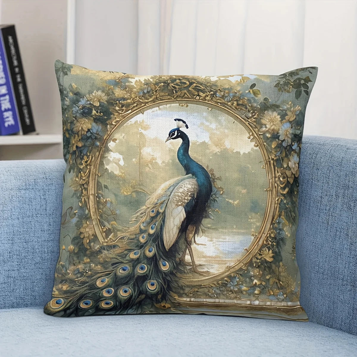 Peacock Pillow Cover