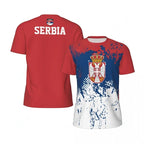 Fashion Serbia Flag Graphic Football T Shirts