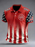 America 250th Anniversary Polo Shirt USA Flag