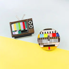 Vintage TV Pin No Signal Lapel Pin