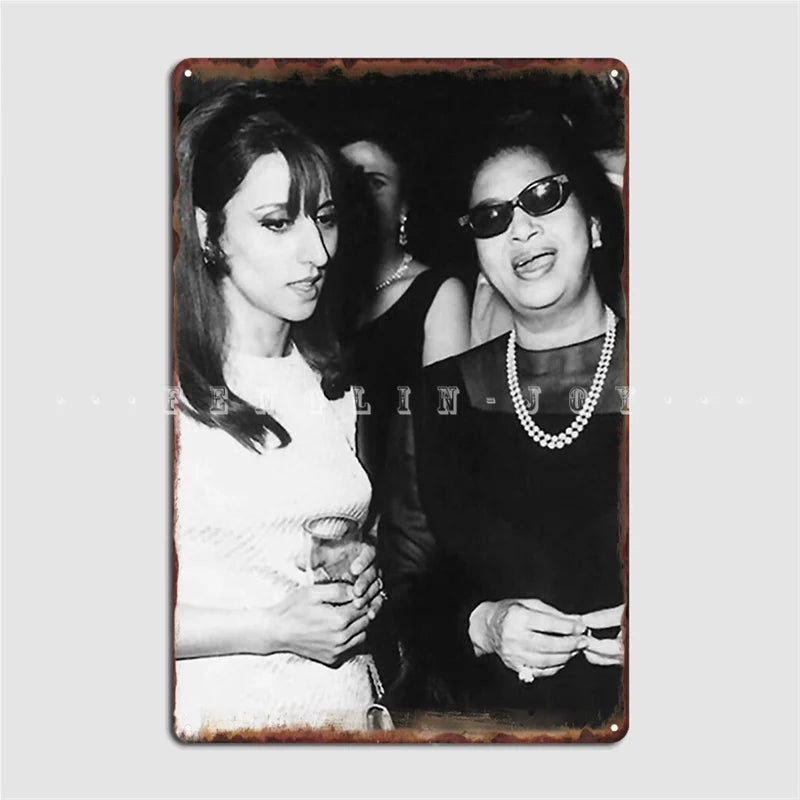 Fairouz And Um Kalthoum Metal Poster