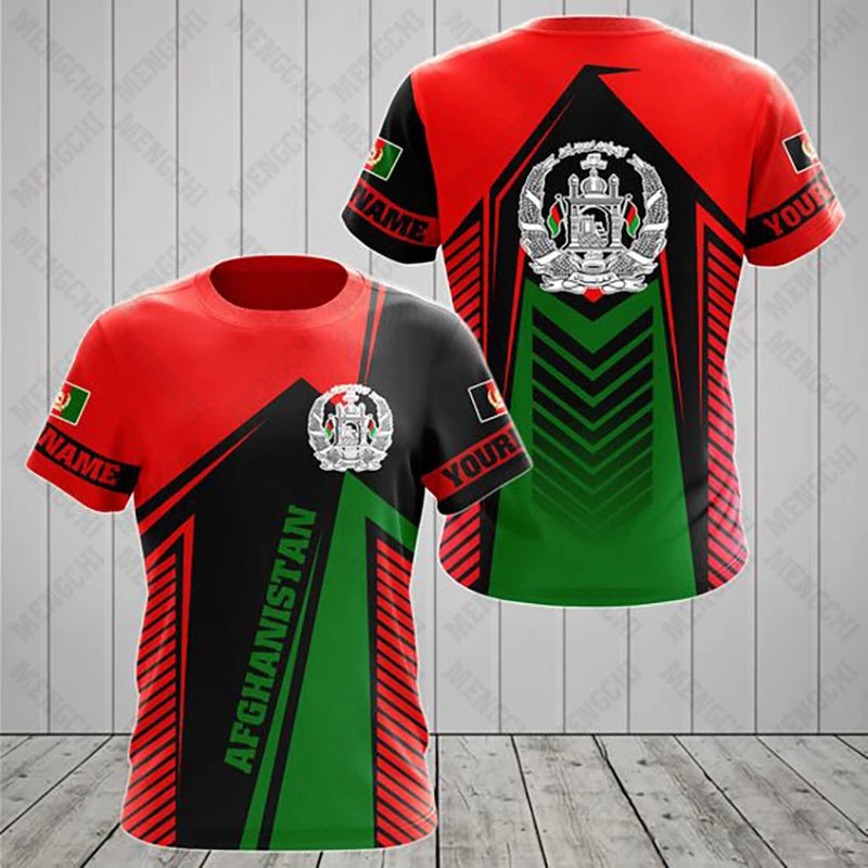 Summer Customized Afghanistan Flag Graphic T-shirts