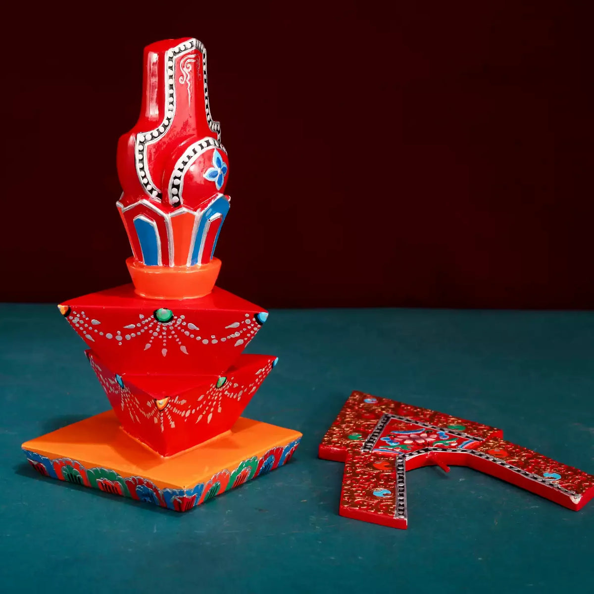 Nepali Resin Painted Dharma Doma Statue