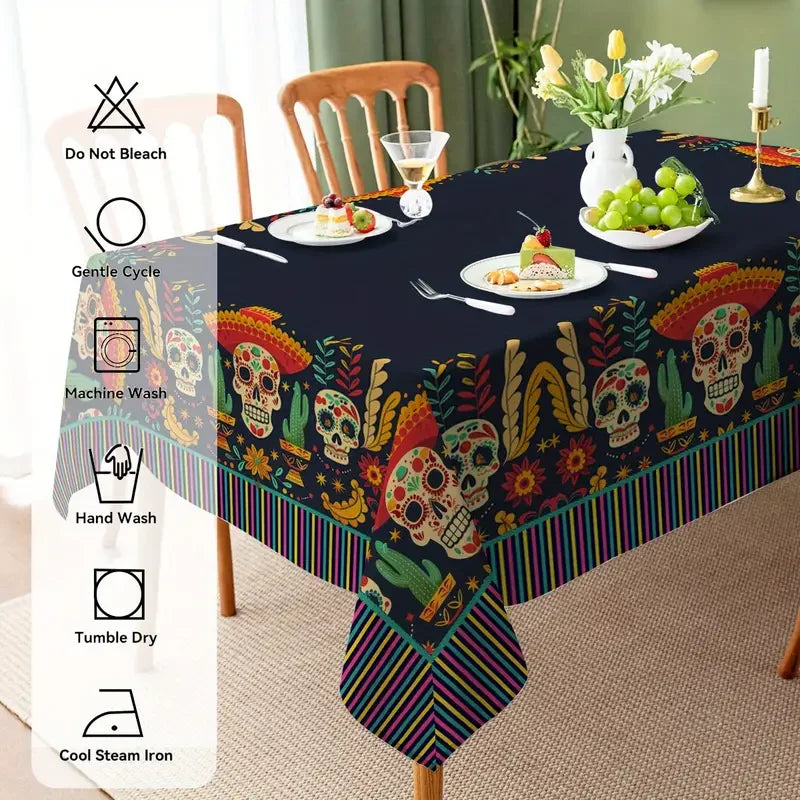 Mexican Dia De Los Muertos Rectangle Tablecloth Party