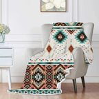 Aztec Throw Blankets, Southwestern Native Tribal Navajo