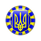 Ukrainian Flag Photo Round Glass