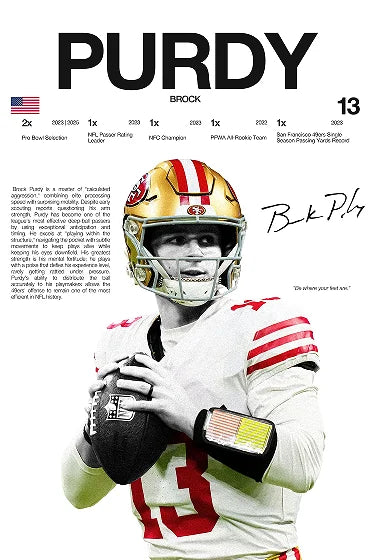 Classic American Football Sports Star Art Poster