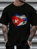 Hispanic Heritage Month Flag Heartbeat Cuban Heart T-Shirt