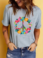 Peace Love Hippie Women's Casual Short Sleeve T-Shirt