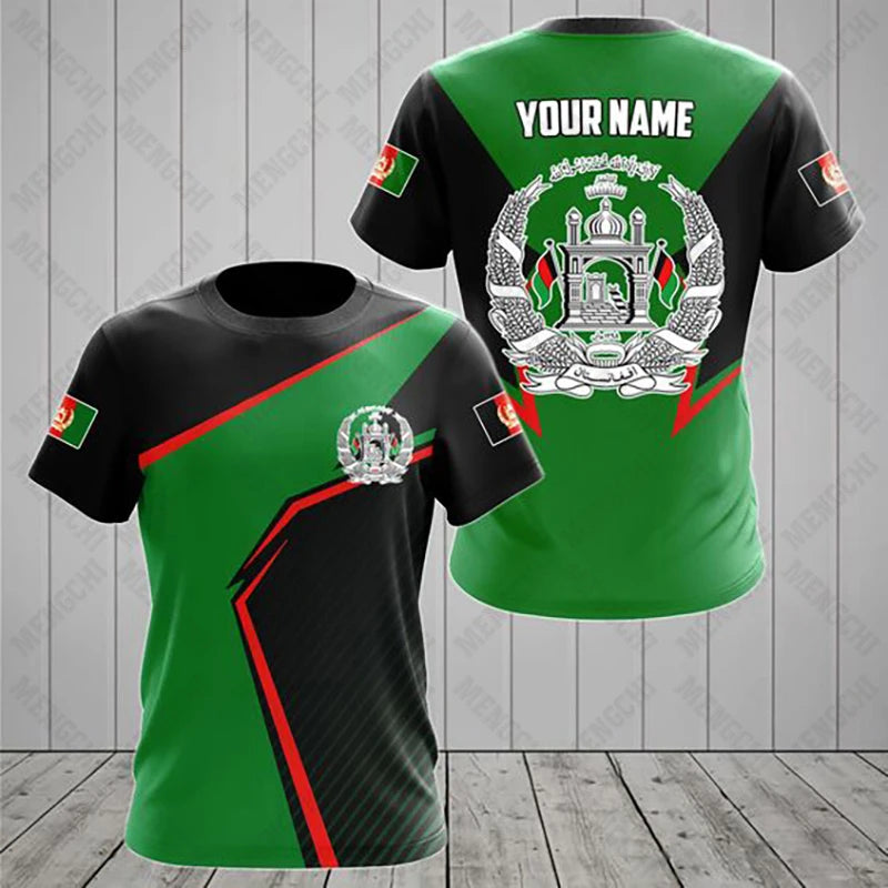 Summer Customized Afghanistan Flag Graphic T-shirts