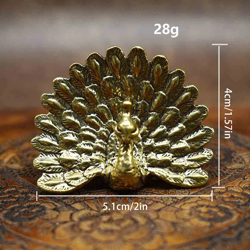 1Pcs Vintage Peacock Statue