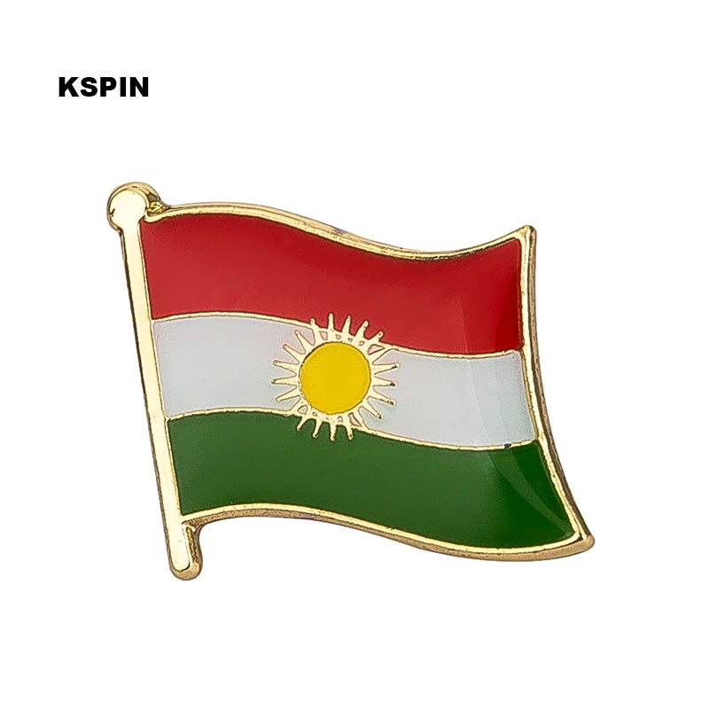 10pcs a lot KURDISTAN Flag Laple Pin Badge