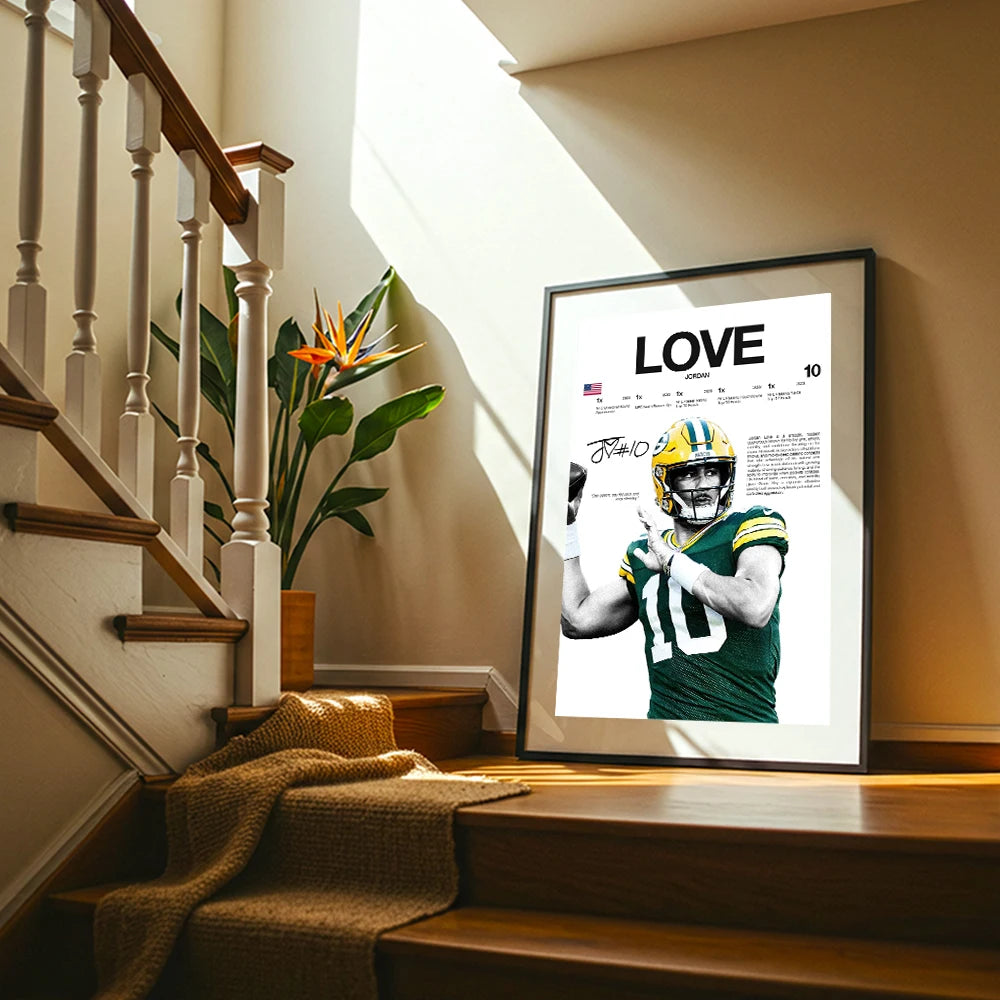 Classic American Football Sports Star Art Poster