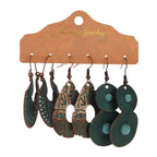 Vintage Bronze Irregular Geometric Triangle Arrow Tassel Dangle Earrings