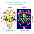 Waterproof Fluorescent Temporary Tattoo Stickers Day of the Dead