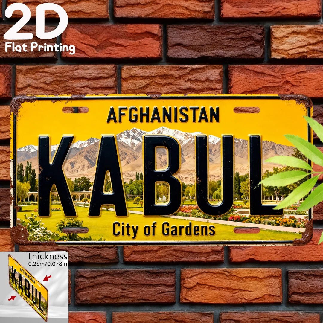 1pc 2D Flat Print Afghanistan Vintage Garden Wall Sign