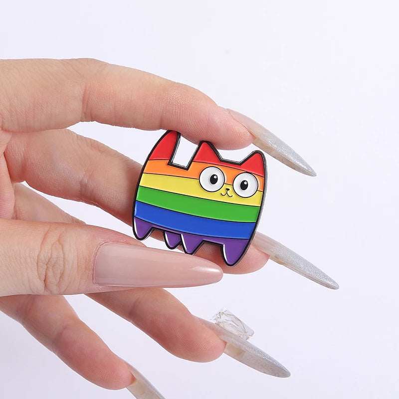 LGBT Rainbow Cat Enamel Pin