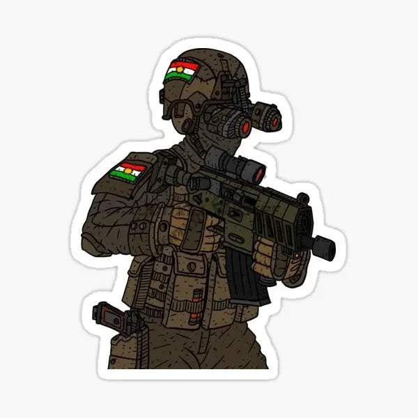 Kurdistan Flag Map Emblem Stickers