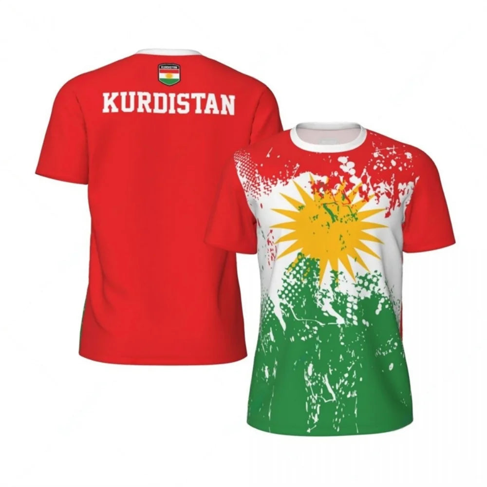 Kurdistan Flag Graphic Mens Football Jersey T Shirt