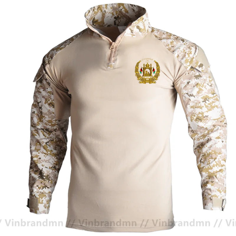 Afghan Flag Design Men's Long Sleeve Combat Uniform