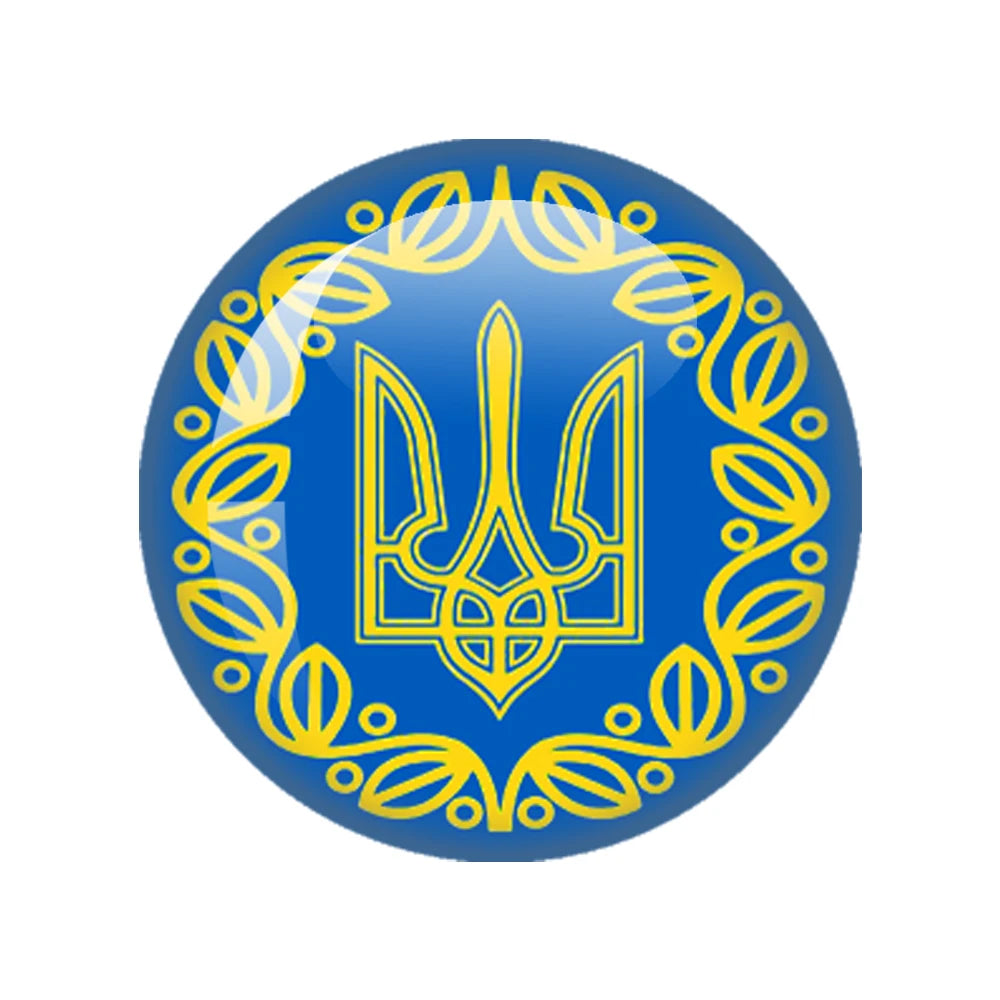 Ukrainian Flag Photo Round Glass