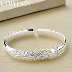 Adjustable Sterling silver elegant Peacock bracelet
