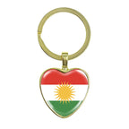 Kurdistan Flag Glass Pendant Keychain Jewelry Charm Bag Souvenir Key Ring