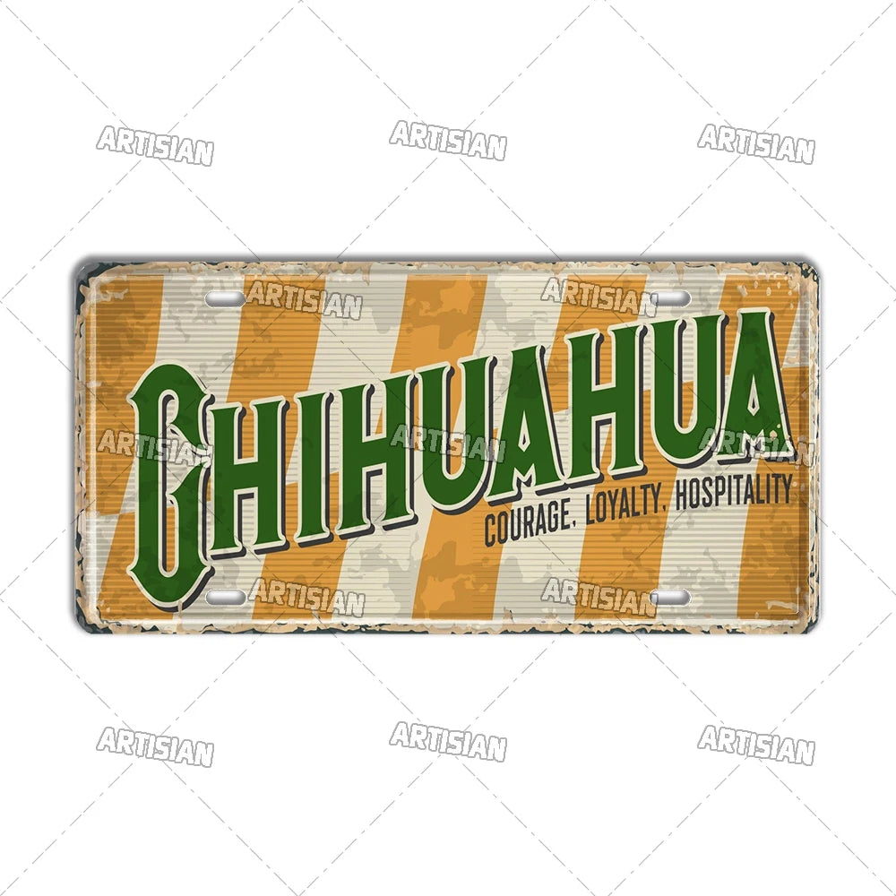 Artisian MEXICO License Plate