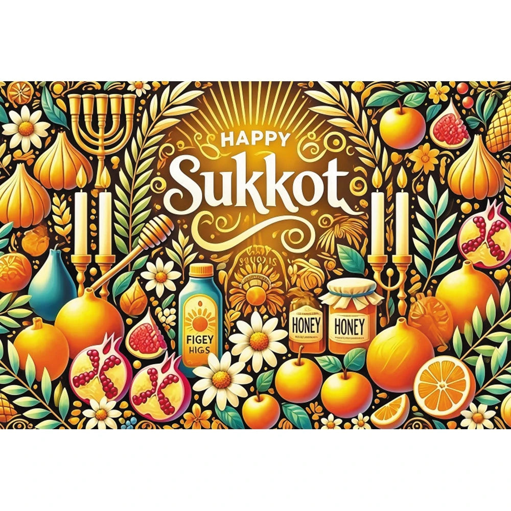 Jewish Collection Festival Rosh Hashanah Hanukkah Party Photo Backdrop