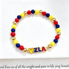 Classic Enamel Art Venezuelan Colombian Flag Bracelet