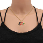 Afghanistan Map Flag Pendant Necklace