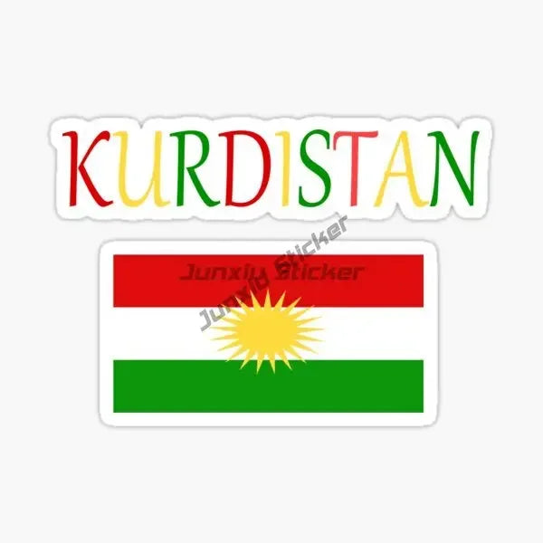 ملصقات علم كردستان للسيارات والدراجات النارية وملصقات مخصصة لخوذات السباق على الطرق الوعرة وإكسسوارات قابلة للتخصيص الحجم