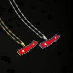 Nepal Map Flag Pendant Necklace