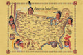 American Indian Tribes Vintage Map Poster Wall Painting