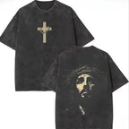 Jesus Crown of Thorns Washed T-shirt