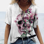 Skulls T-shirt Women's Short Sleeve, Day of the Dead