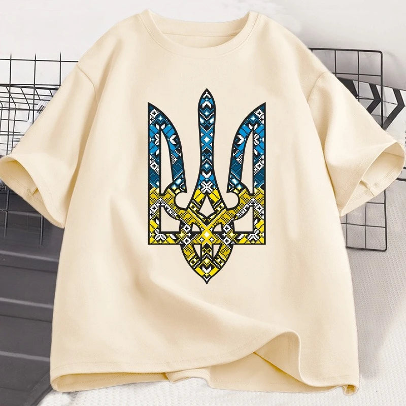 Ukraine Emblem Printed T-shirt O-Neck