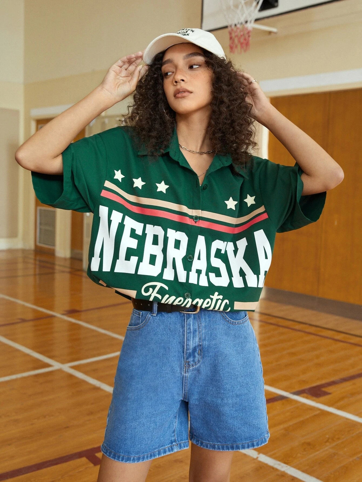 Nebraska Energetic  Green Blouse Streetwear