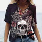 Skulls T-shirt Women's Short Sleeve, Day of the Dead