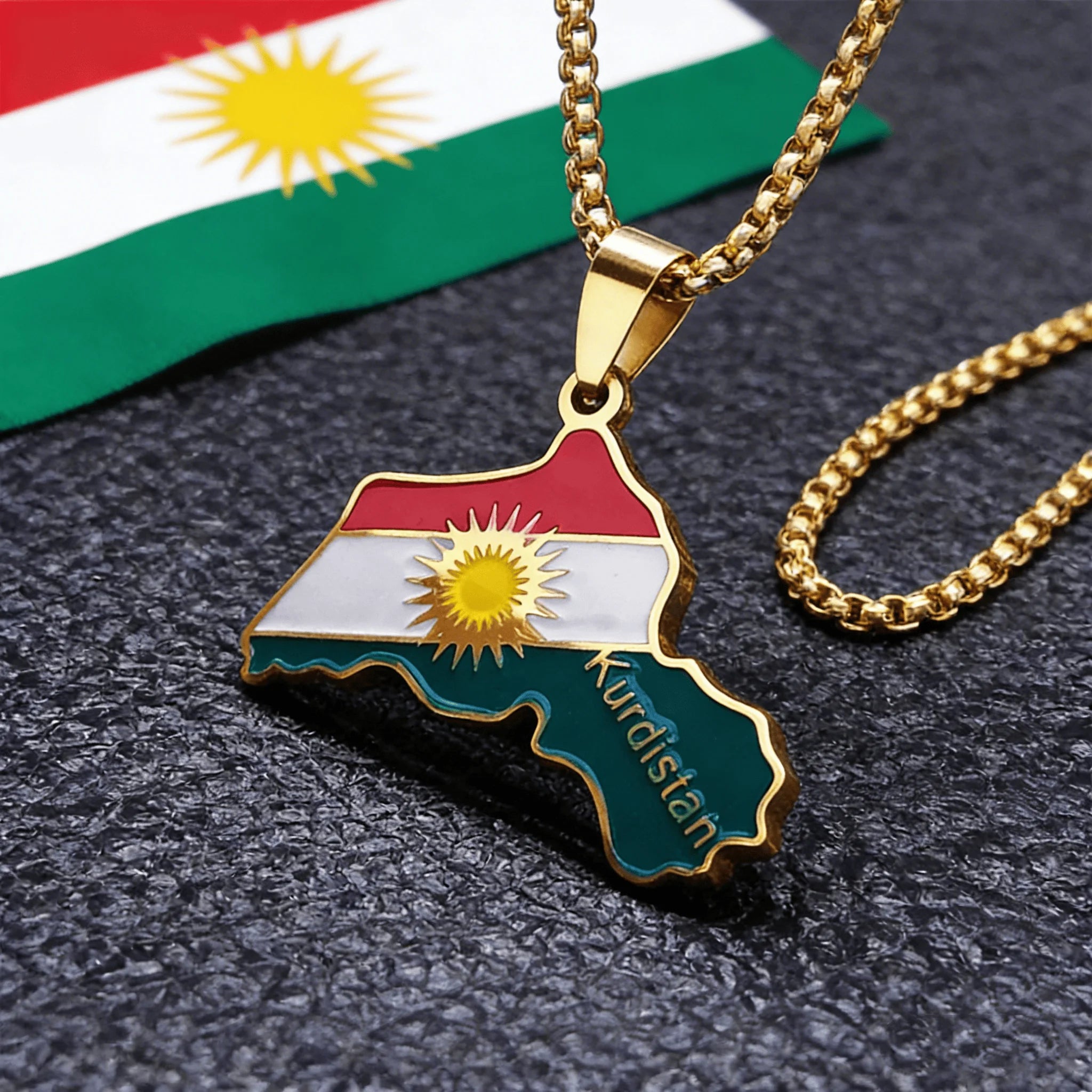 Kurdistan Region Map Necklace