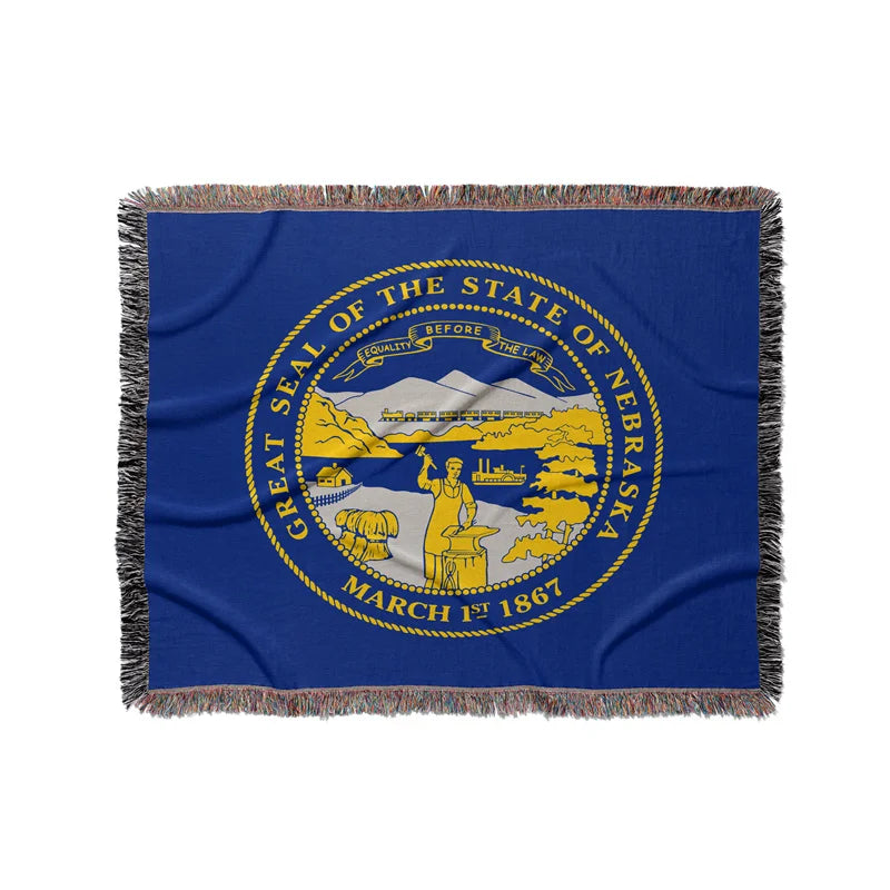 Nebraska United States of America Woven Throw Blanket