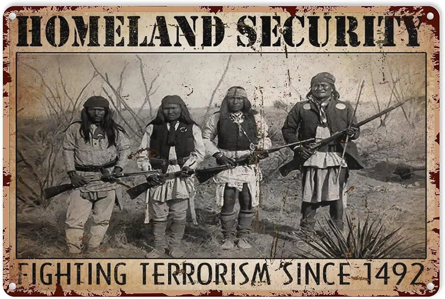 Metal Poster Plaque Native American Indian