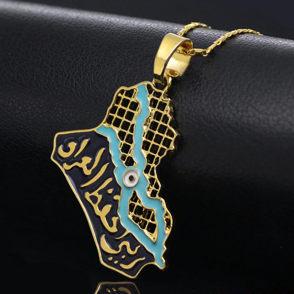 Iraq Map Necklace