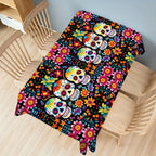 Mexican Day of The Dead Skull Flower Waterproof Tablecloth