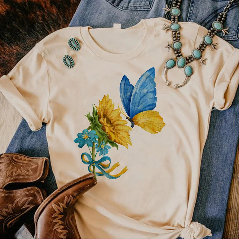 Ukraine T shirt women, female streetwear clothing