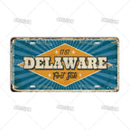 USA License Plate Landmark Metal